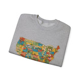 Legends of Route 66 100th Anniversary USA Map Personalized Unisex Fleece Crewneck Sweatshirt