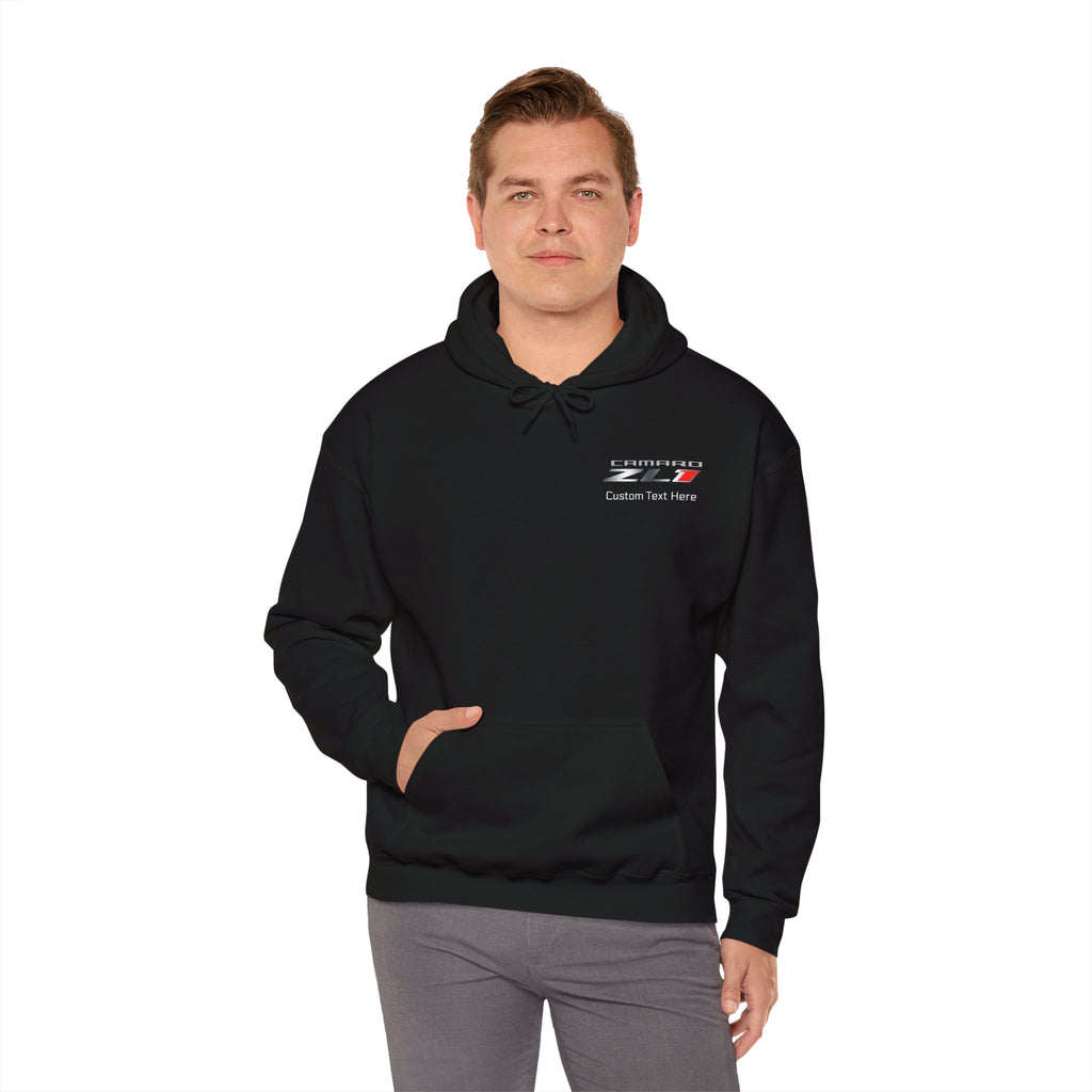 Camaro ZL1 Logo Personalized Unisex Hoodie, Sweatshirt, Customizable Text, Bold Back Design