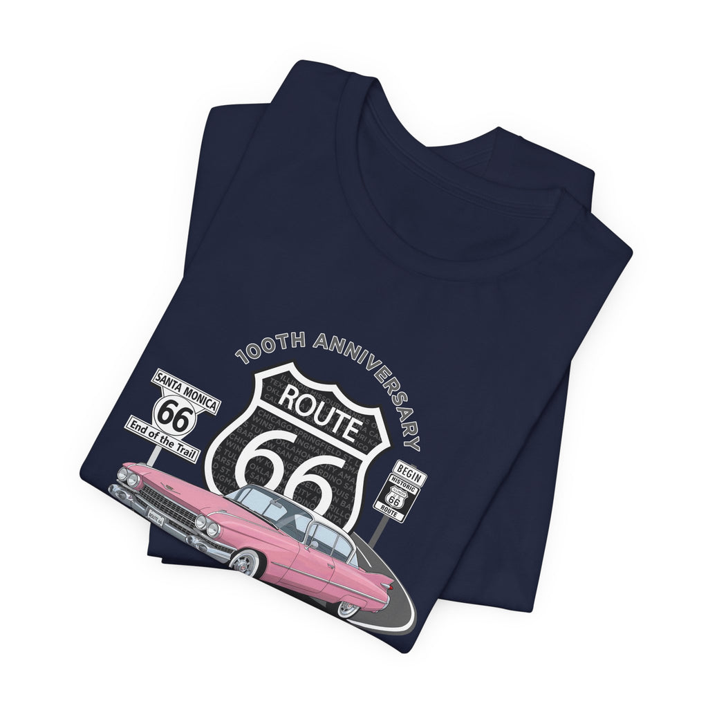 Pink Cadillac Route 66 100th Anniversary Short Sleeve Tee – Legends of the Road