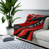 Personalized C5 Corvette Racing Decorative Diagonal Pattern Sherpa Blanket, Perfect for Chilly Days
