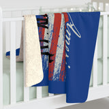 Dog is Good Stand for America blaue Sherpa-Fleecedecke, offiziell lizenziert und hergestellt in den USA
