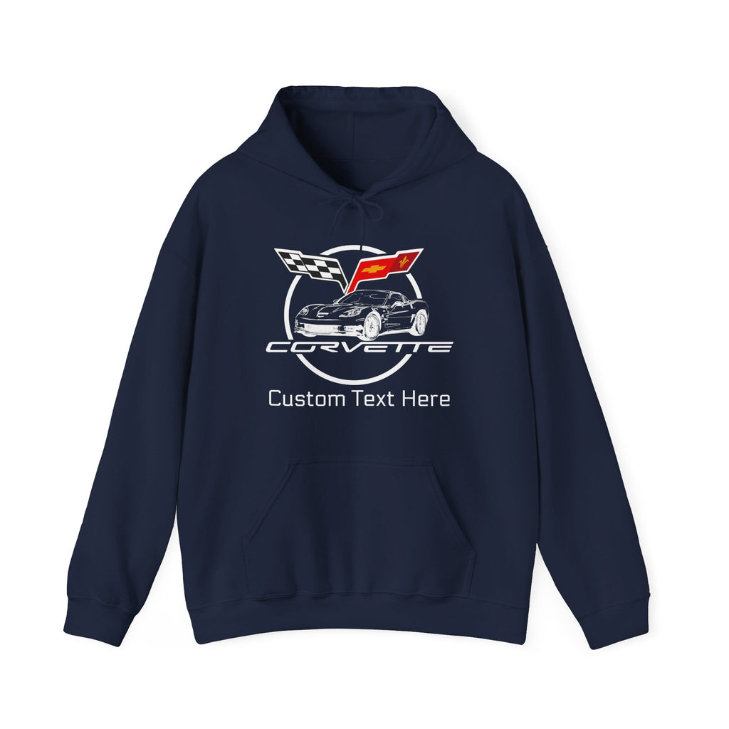 C6 Corvette Personalized Custom Car Color Cotton Blend Hooded Sweatshirt - TRANSPARENT