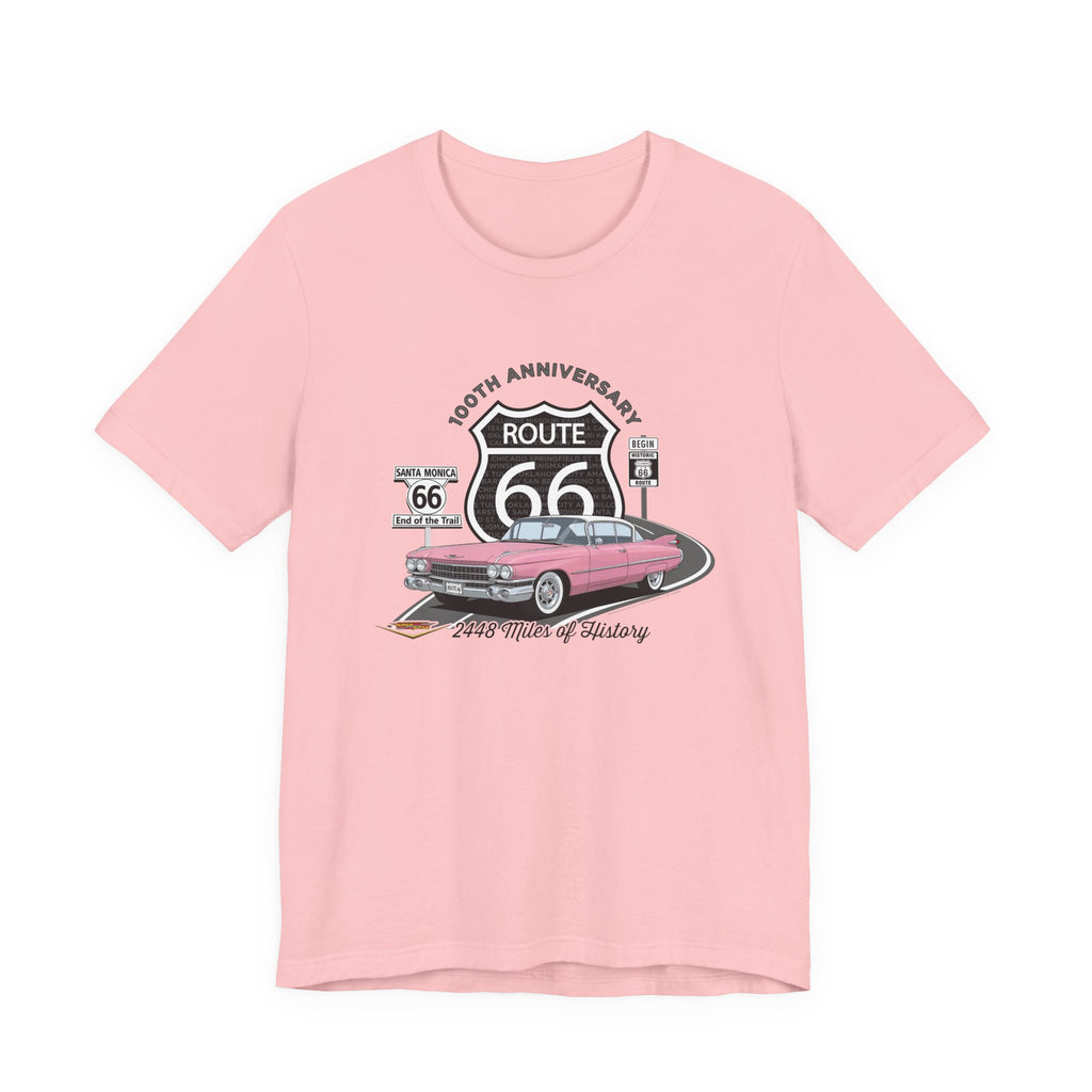 Pink Cadillac Route 66 100th Anniversary Short Sleeve Tee – Legends of the Road