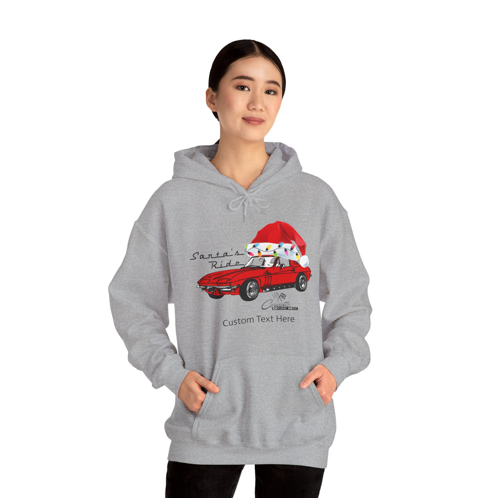 C2 Corvette Personalized Santa Hat Cotton Blend Hooded Sweatshirt