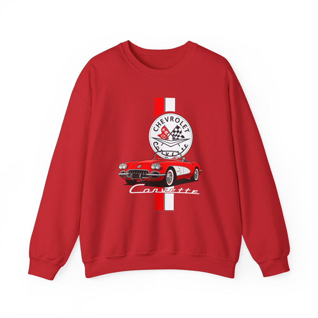 C1 Corvette Vertical Stripe Emblem Cotton Blend Sweatshirt – Legends of the Road, Perfect for the Corvette Fan