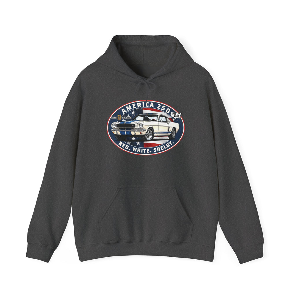 Shelby GT350 "Red. White. Shelby." America 250 Oval Pullover Hoodie