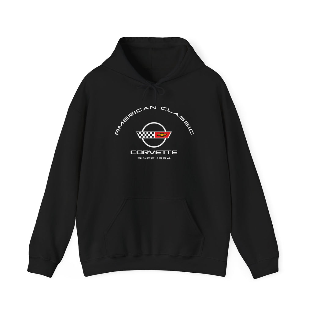 C4 Corvette Hoodie, Heavy Blend Hooded Sweatshirt, Unisex Pullover for Car Lovers, Great Gift for Chevy Fans and Vintage Auto Enthusiasts