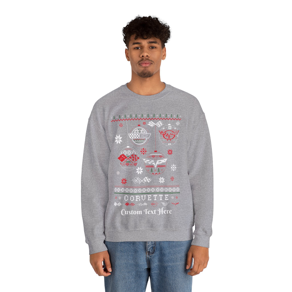 Corvette Personalized Ugly Christmas  Crewneck Sweatshirt