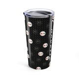Corvette C1 Logo Toss Pattern Carbon Tumbler 20oz | Retro Car Lover Travel Cup, Gift for Him, Car Enthusiast, Father's Day, Road Trip