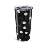 Corvette C1 Logo Toss Pattern Carbon Tumbler 20oz | Retro Car Lover Travel Cup, Gift for Him, Car Enthusiast, Father's Day, Road Trip