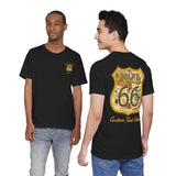 Legends of Route 66 100th Anniversary Landmark Shield Design Cotton Front and Back Printed Personalized Short Sleeve Tee