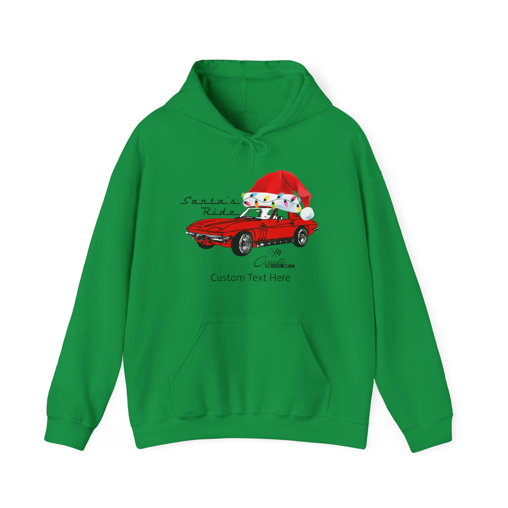 C2 Corvette Personalized Santa Hat Cotton Blend Hooded Sweatshirt