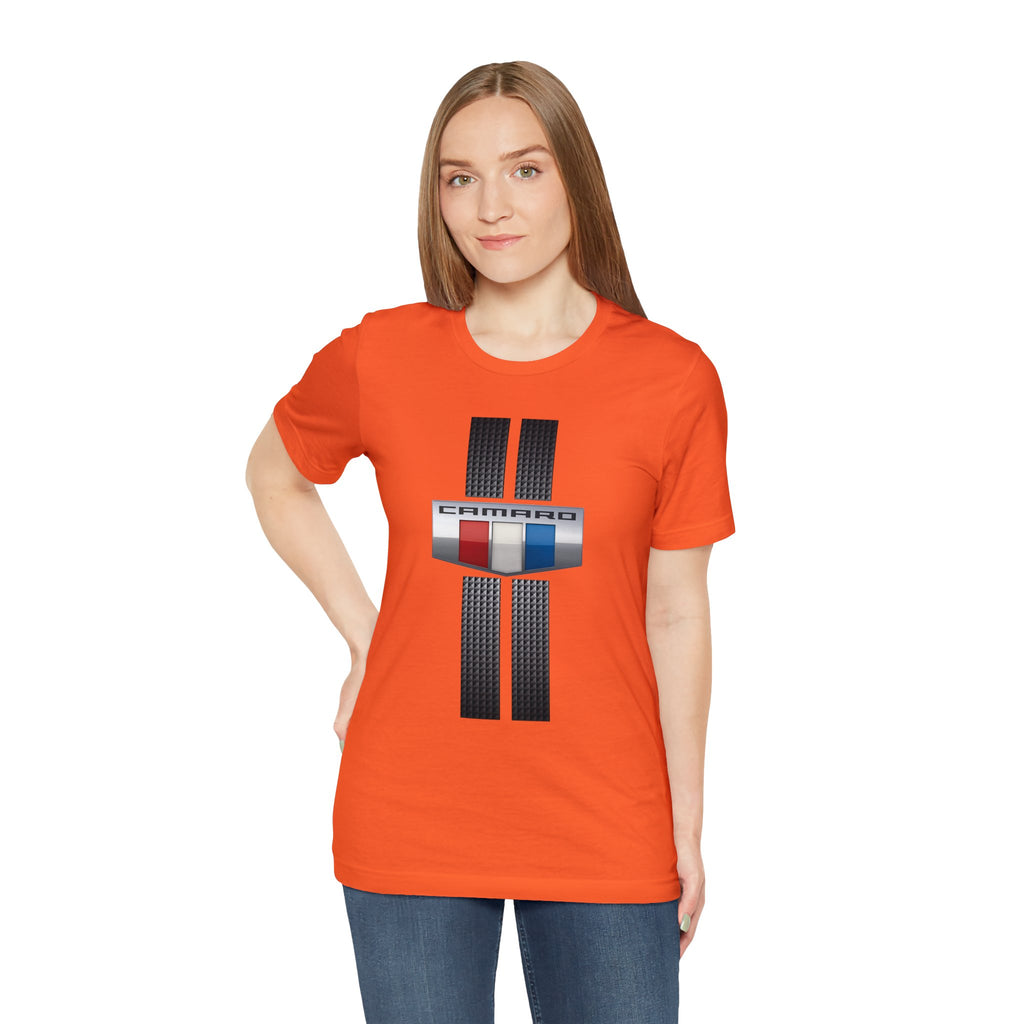 Camaro 3 Color Carbon Badge Jersey Short Sleeve Tee, Perfect for the Camaro Fan