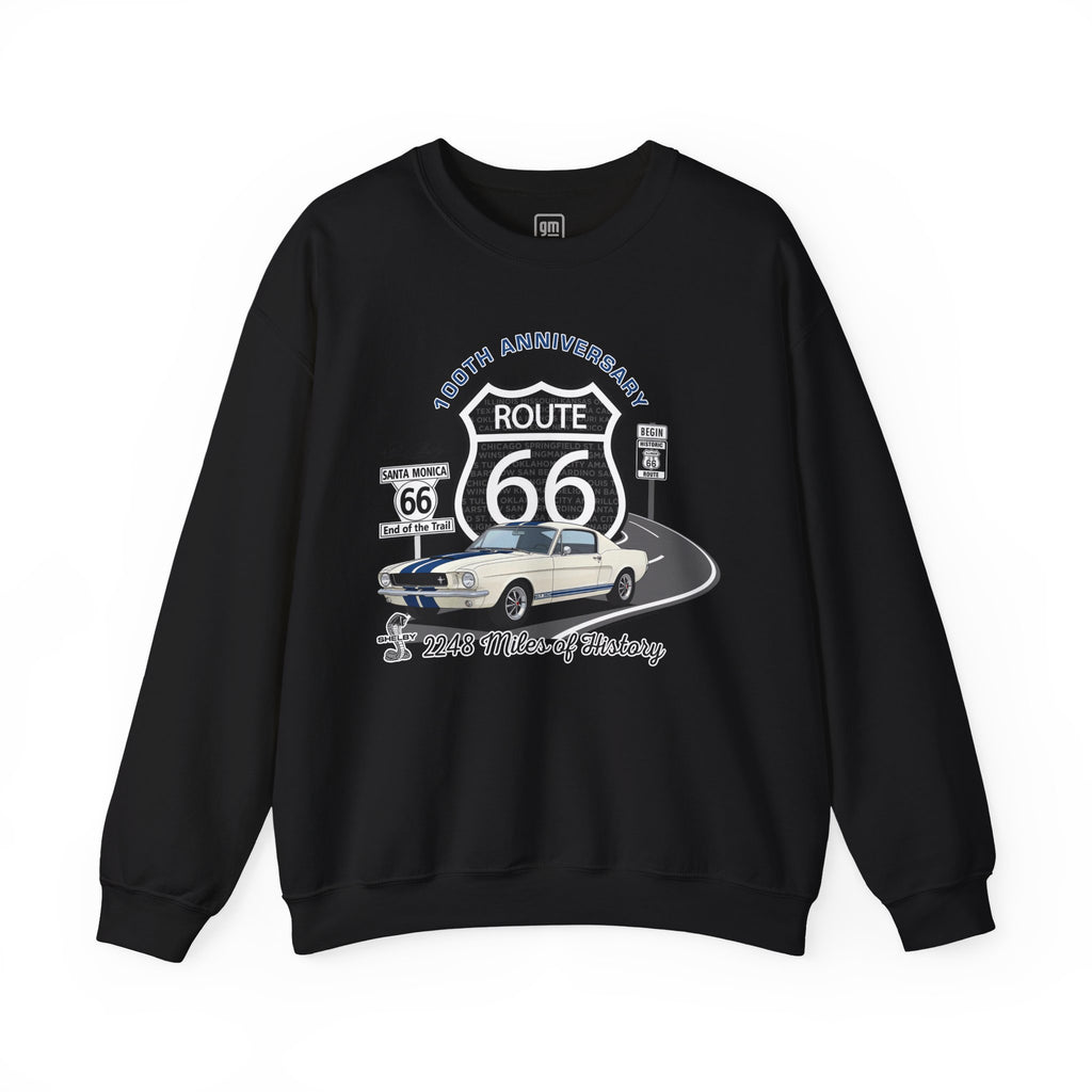 Shelby GT350 Route 66 100th Anniversary Crew Neck Sweatshirt-Legends of the Road, Shelby Fan Favorite