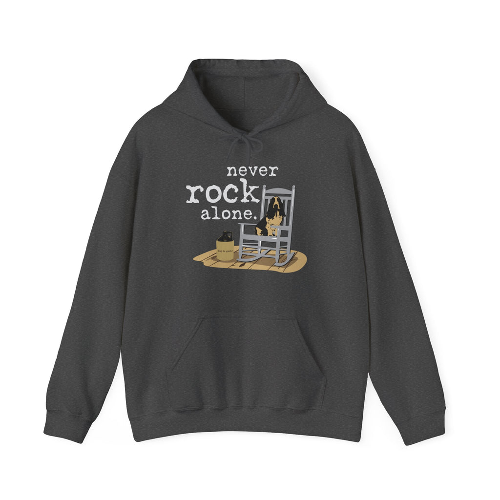 Dog is Good Never Rock Alone Adult Fleece Hoodie, Perfect for the Serious Dog Lover