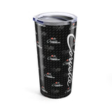 Corvette C2 Logo Toss  Pattern Carbon Tumbler 20oz | Retro Car Lover Travel Cup, Gift for Him, Car Enthusiast, Father's Day, Road Trip
