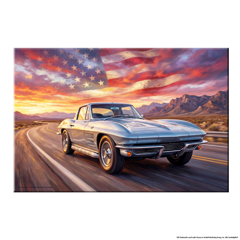 Corvette C2 Americana Highway Canvas Wall Art