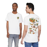 Legends of Route 66 100th Anniversary Landmark Collage Design Cotton Front and Back Printed Short Sleeve Tee