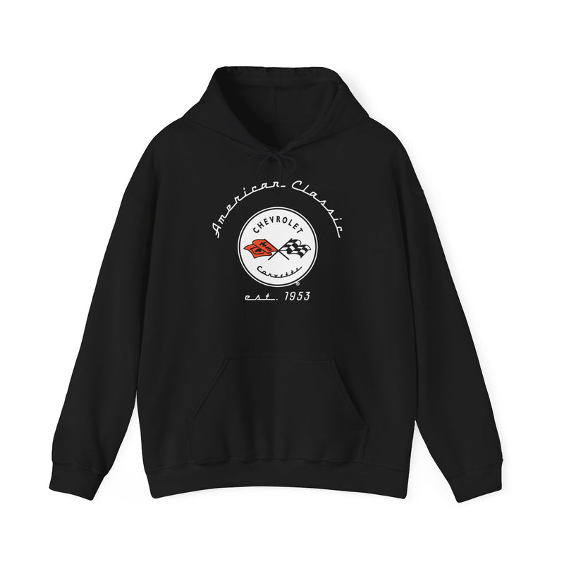 C1 Corvette Heavy Blend Hooded Sweatshirt, perfect for cool crisp days, DE