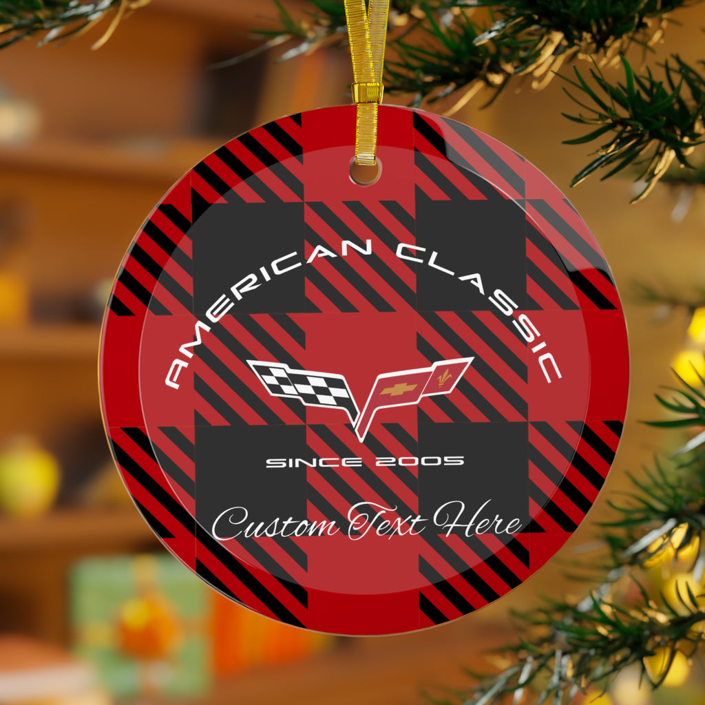 C6 Corvette Personalized Glass Christmas Ornament, Perfect Christmas Gift for the Corvette Fan!