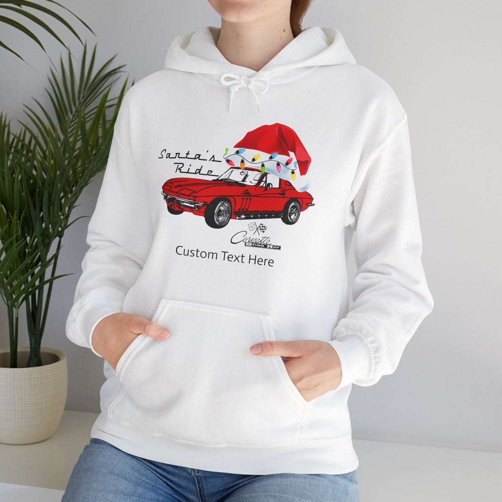 C2 Corvette Personalized Santa Hat Cotton Blend Hooded Sweatshirt