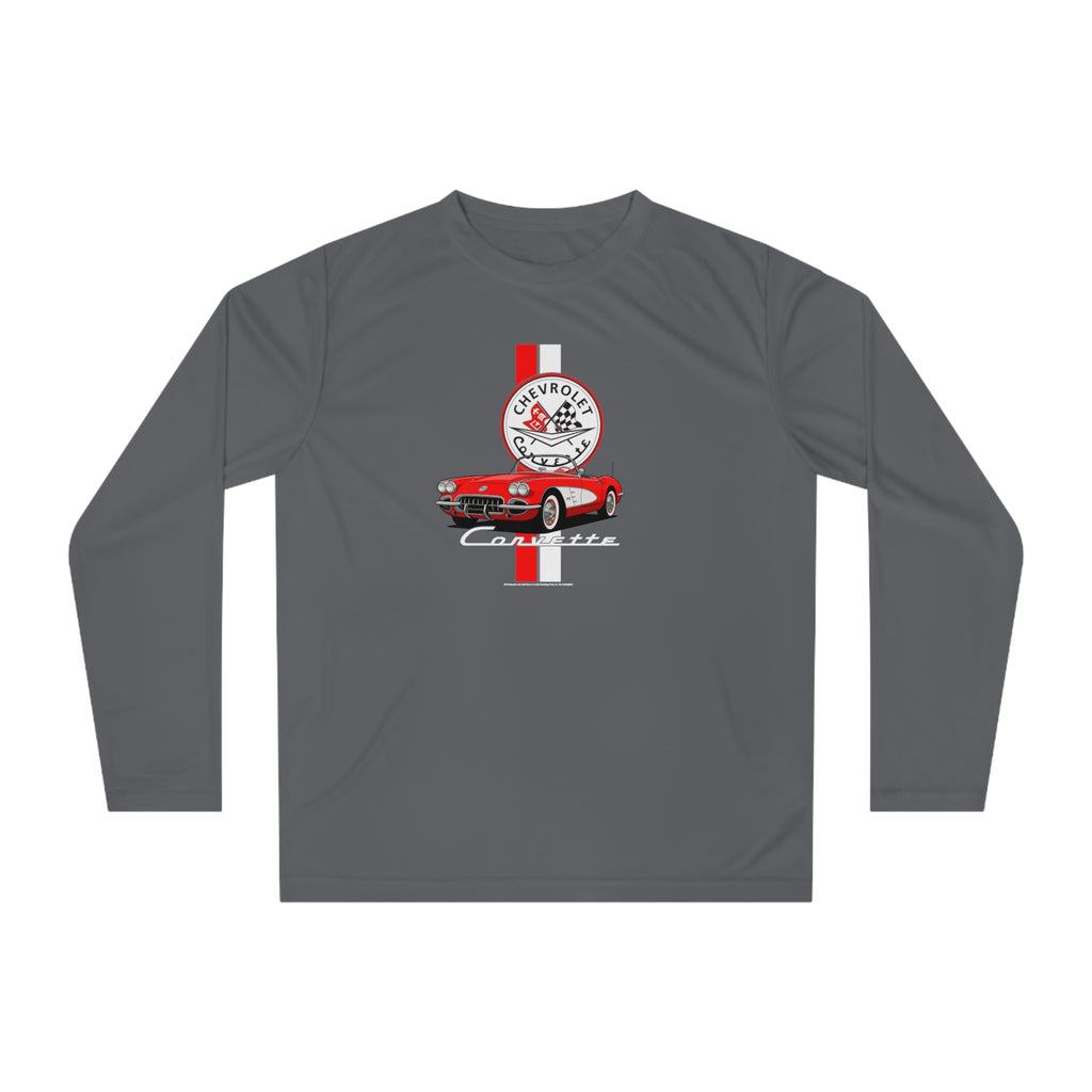 C1 Corvette Vertical Stripe Emblem Performance Shirt-Legends of the Road, Perfect for the Corvette Fan