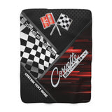 Personalized C2 Corvette Checkered Flag Racing Decorative Sherpa Blanket, Perfect for Chilly Days