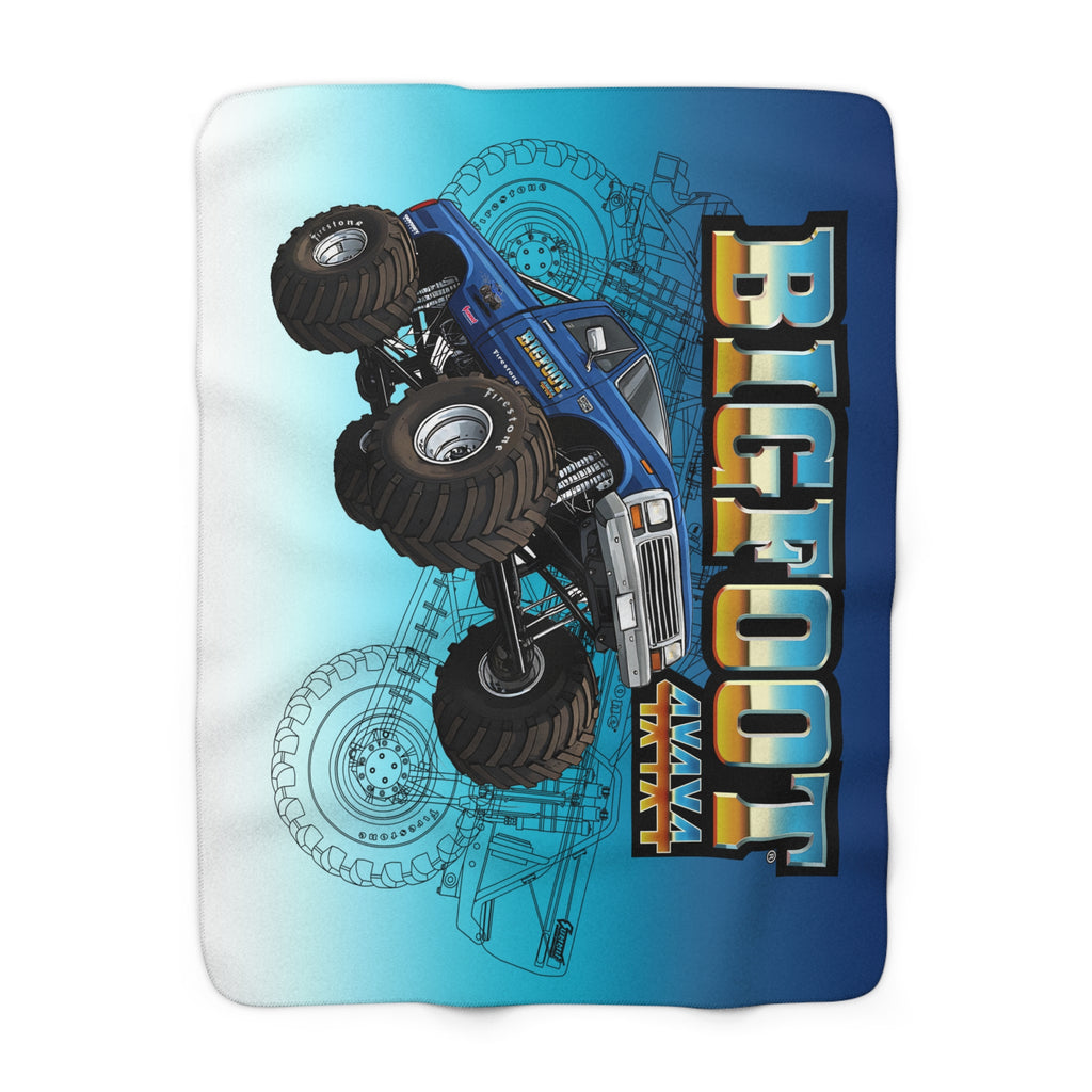 BIGFOOT 4X4X4® "Legendary Blueprint" 50x60 USA-Made Sherpa Blanket — Ultra-Soft Plush Throw