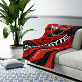 Personalized C4 Corvette Racing Decorative Diagonal Pattern Sherpa Blanket, Perfect for Chilly Days