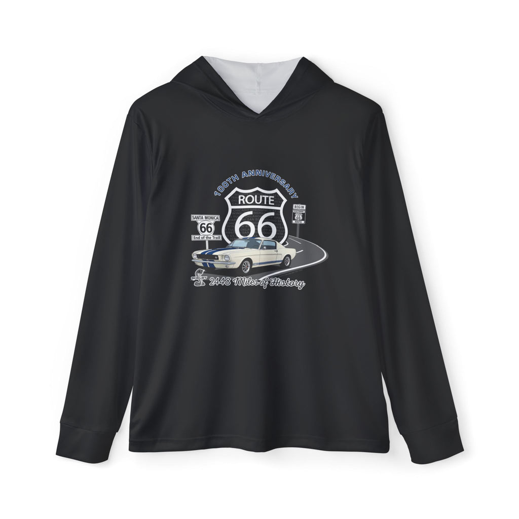 Shelby GT350 Route 66 100th Anniversary Performance Hooded Long Sleeve Shirt-Legends of Route 66, Shelby Fan Favorite