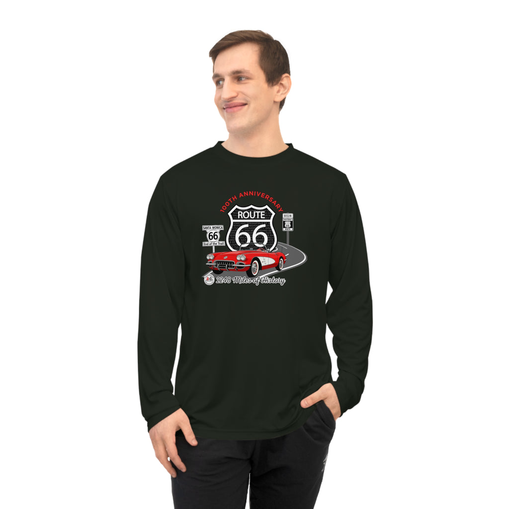 C1 Corvette Route 66 100th Anniversary Long Sleeve Performance Shirt – Legends of the Road, Perfect for the Corvette Fan