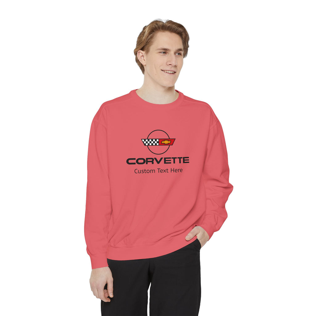 Personalized C4 Corvette Comfort Colors® Unisex Garment-Dyed Premium Sweatshirt, Cotton Blend, Relaxed Fit, Chevrolet Enthusiasts, Official Licensed Apparel, Perfect Gift for Him or Her