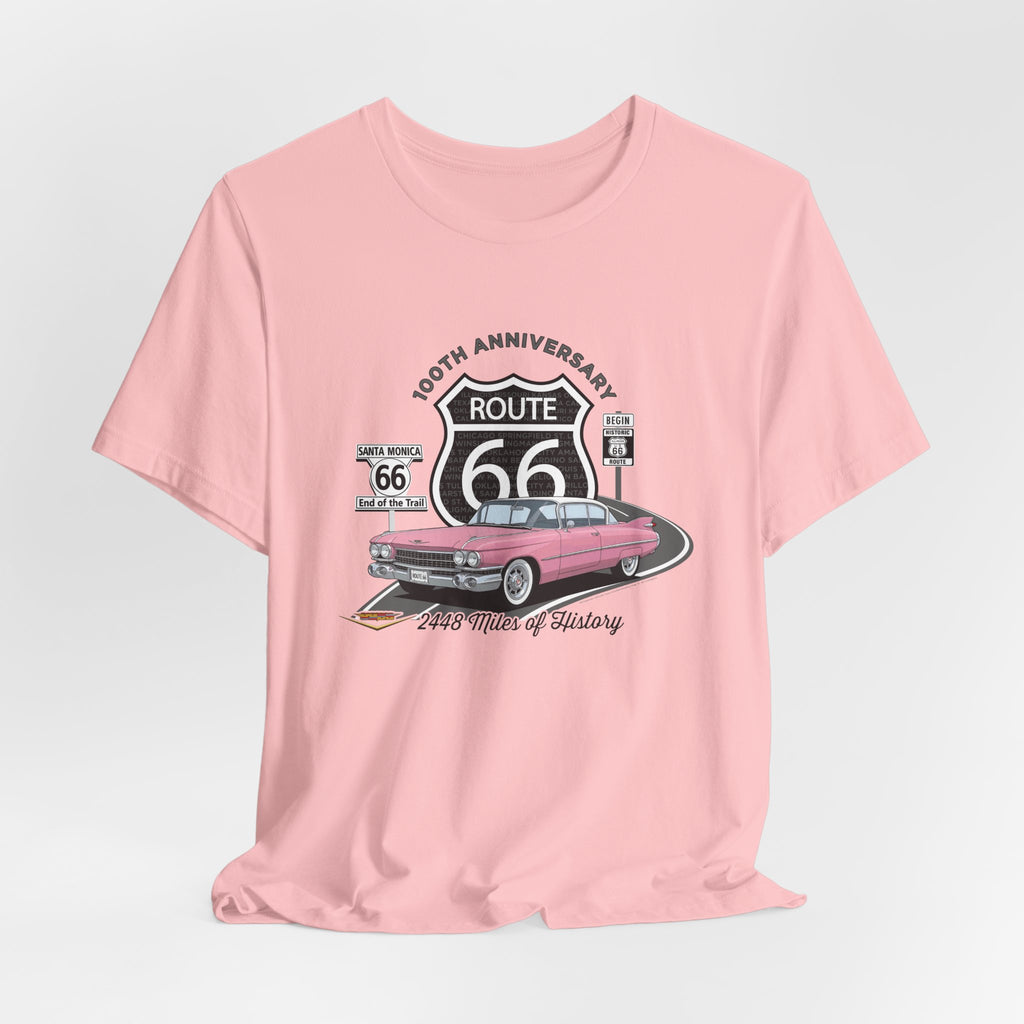 Pink Cadillac Route 66 100th Anniversary Short Sleeve Tee – Legends of the Road