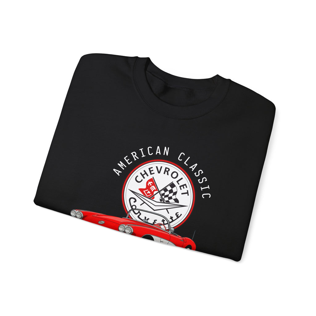 C1 Corvette American Classic Emblem Cotton Blend Sweatshirt – Legends of the Road, Perfect for the Corvette Fan