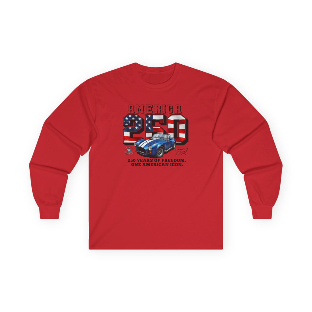 Shelby Blue Cobra 427 "250 Years of Freedom" America 250 Long-Sleeve T-Shirt
