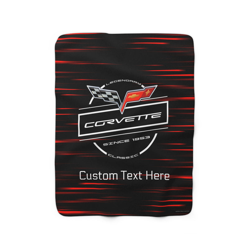 Personalized C6 Corvette Racing Speed Lines Decorative Sherpa Blanket, Perfect for Chilly Days