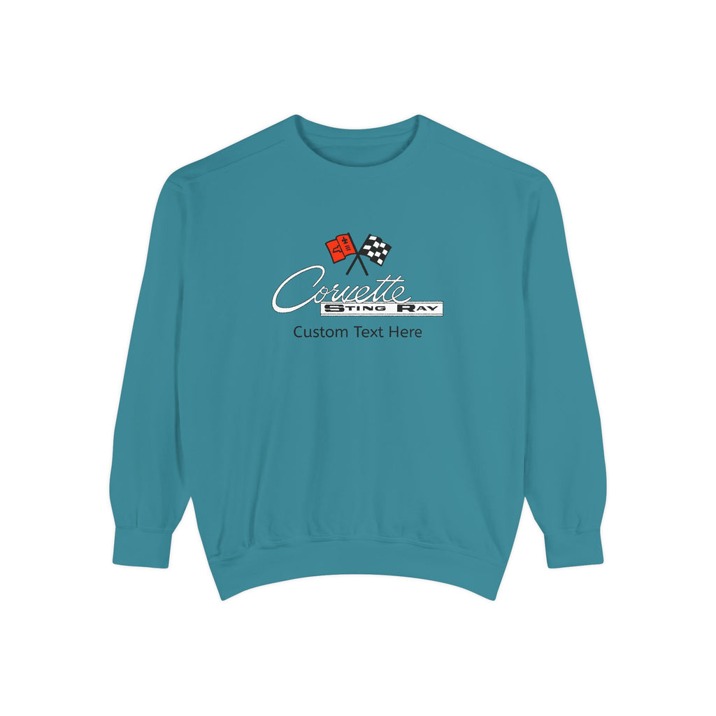 Personalized C2 Corvette Comfort Colors® Unisex Garment-Dyed Premium Sweatshirt, Cotton Blend, Relaxed Fit for Chevrolet Car Enthusiasts, Official GM Licensed Apparel, Custom Gift for Him or Her