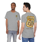 Legends of Route 66 100th Anniversary Landmark Shield Design Cotton Front and Back Printed Personalized Short Sleeve Tee
