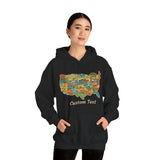 Legends of Route 66 100th Anniversary USA Map Personalized Unisex Fleece Hoodie Sweatshirt
