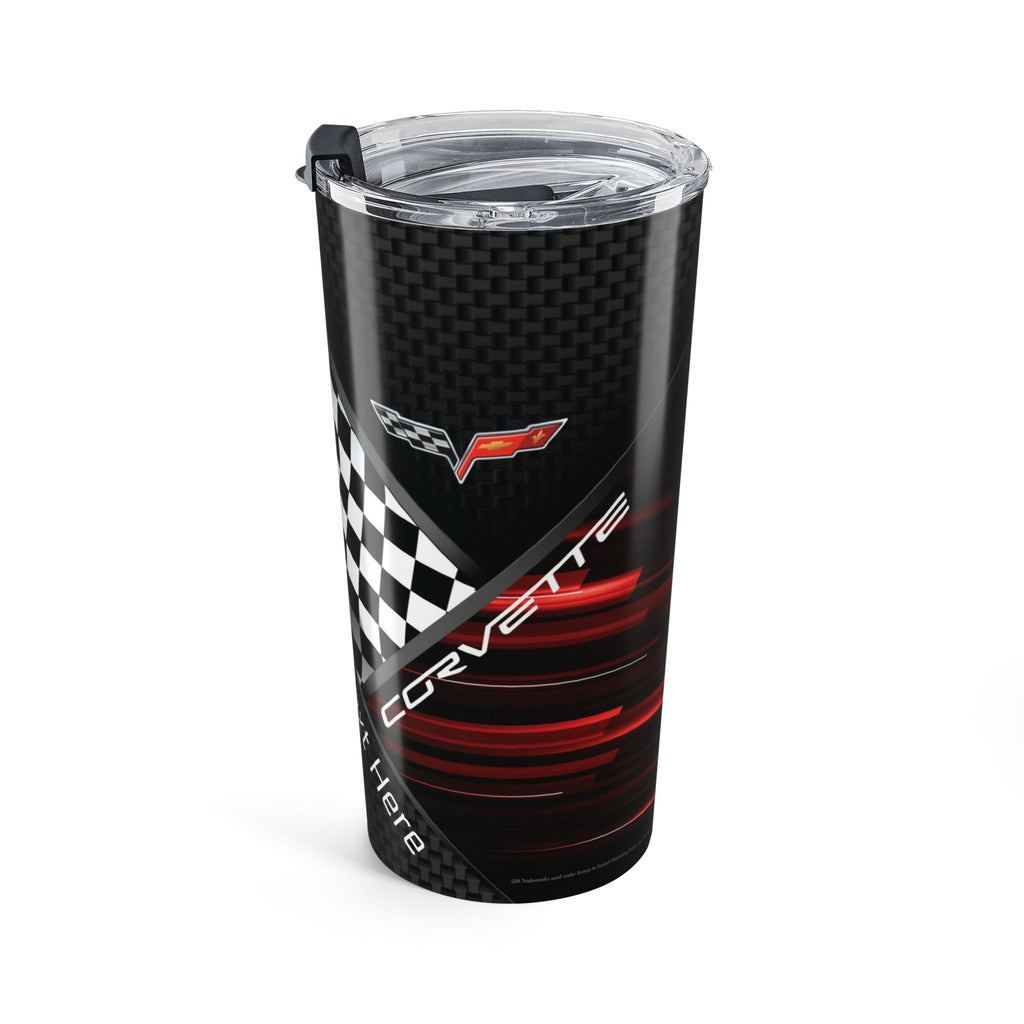C6 Corvette Carbon Fiber Checkered Flag 20oz Personalized Travel Tumbler, a Fan Favorite