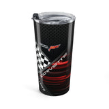 C6 Corvette Carbon Fiber Checkered Flag 20oz Personalized Travel Tumbler, a Fan Favorite
