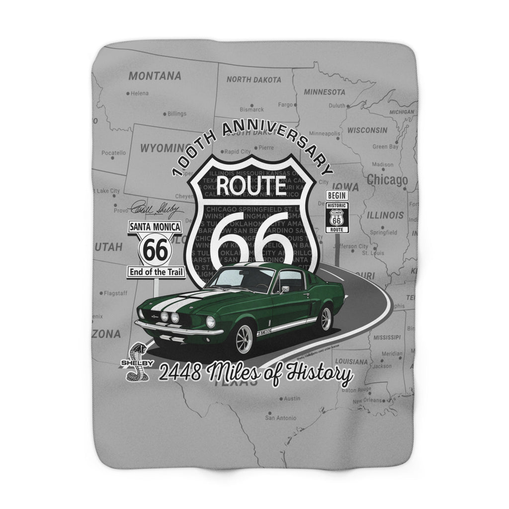 Shelby 1967 GT500 Route 66 100th Anniversary Sherpa Blanket – 50 x 60 Inches