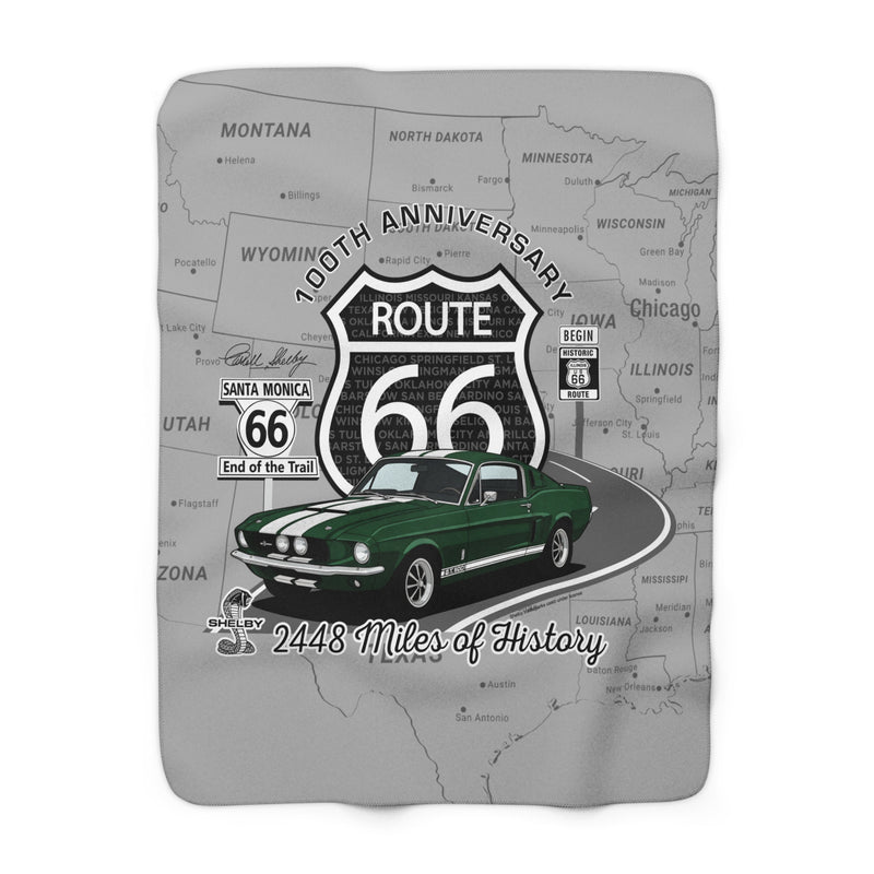 Shelby 1967 GT500 Route 66 100th Anniversary Sherpa Blanket – 50 x 60 Inches