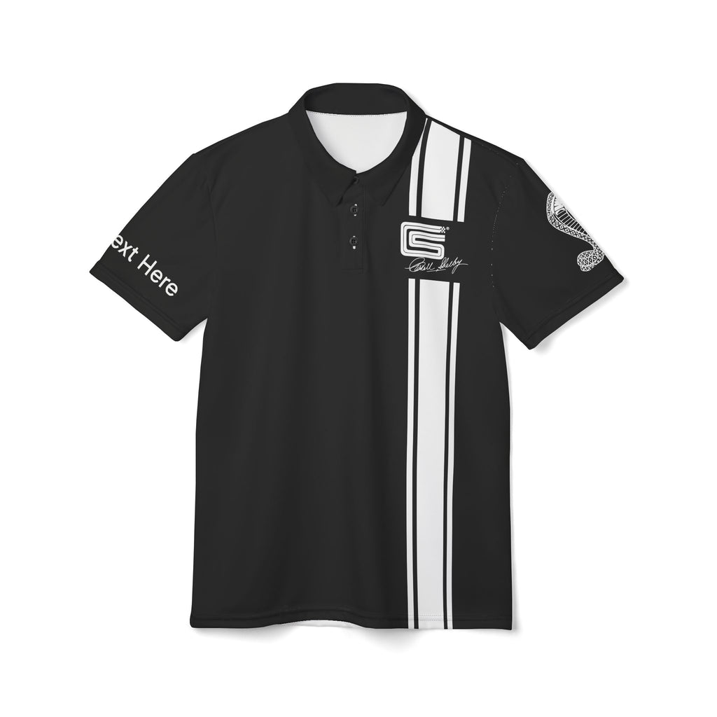 Carroll Shelby Signature Logo Personalized Black Polo Shirt, Perfect for the Shelby Fan