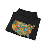 Legends of Route 66 100th Anniversary USA Map Personalized Unisex Fleece Hoodie Sweatshirt