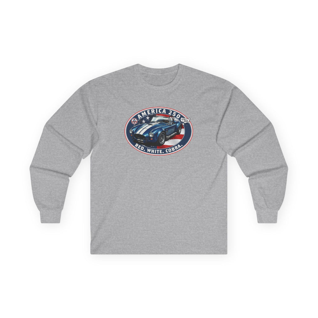 Shelby Cobra 427 "Red. White. Cobra." America 250 Oval Long-Sleeve T-Shirt