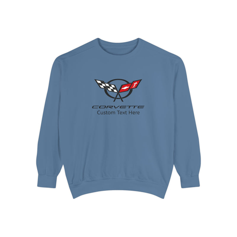 Personalized C5 Corvette Comfort Colors Unisex Garment-Dyed  Premium Sweatshirt, Cotton Blend, Relaxed Fit, Chevrolet Enthusiasts, Official Licensed Apparel, Unique Gift for Him or Her
