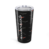 Corvette C6 Logo Toss  Pattern Carbon Tumbler 20oz | Retro Car Lover Travel Cup, Gift for Him, Car Enthusiast, Father's Day, Road Trip