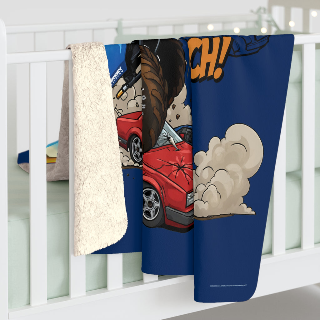 BIGFOOT 4X4X4® "Smash! Crunch!" 50x60 USA-Made Sherpa Blanket — Ultra-Soft Plush Throw
