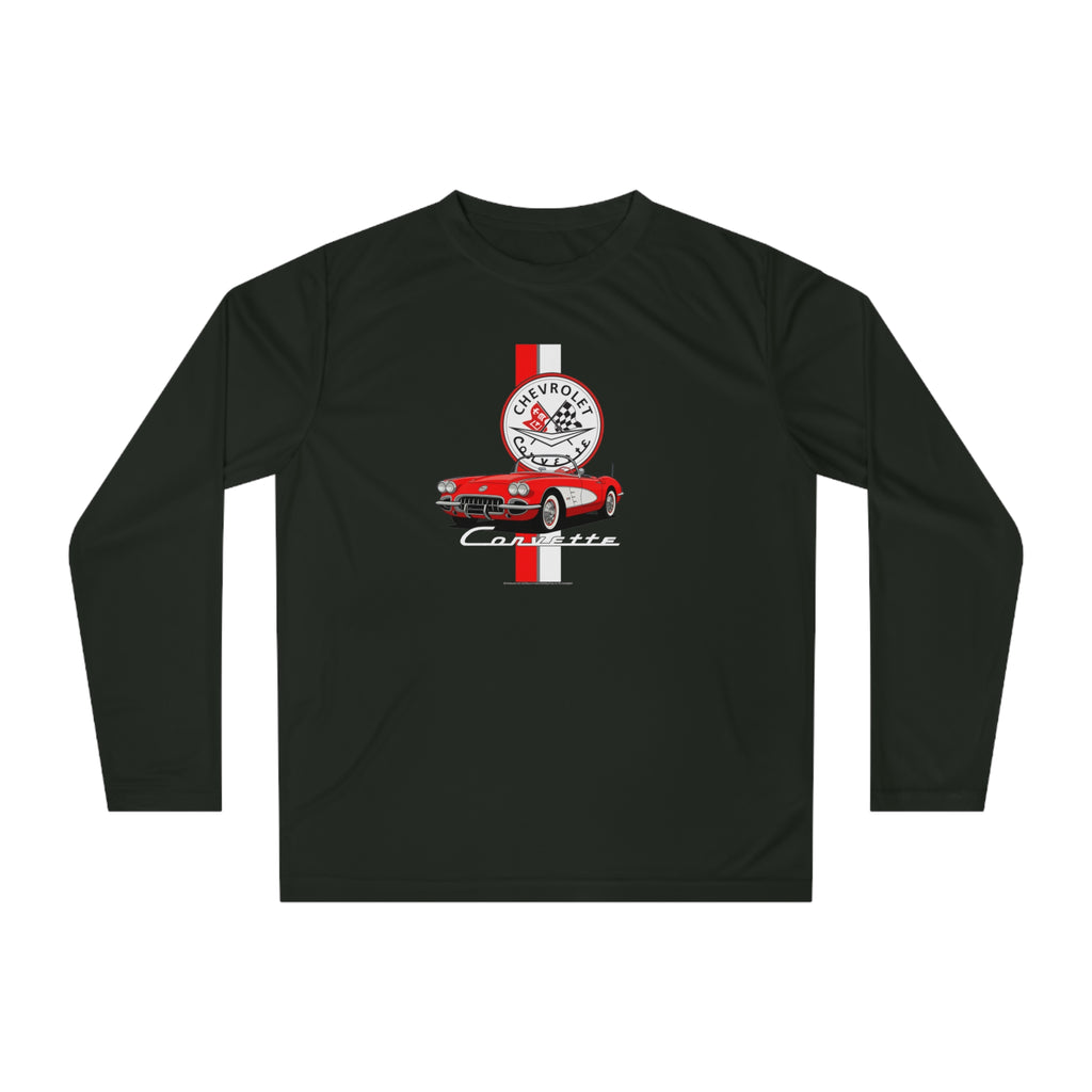 C1 Corvette Vertical Stripe Emblem Performance Shirt-Legends of the Road, Perfect for the Corvette Fan